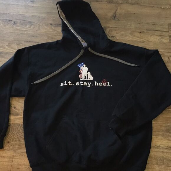 Sit stay heal America hooded hoodie sweatshirt USA dog emotional support animal - Picture 1 of 2